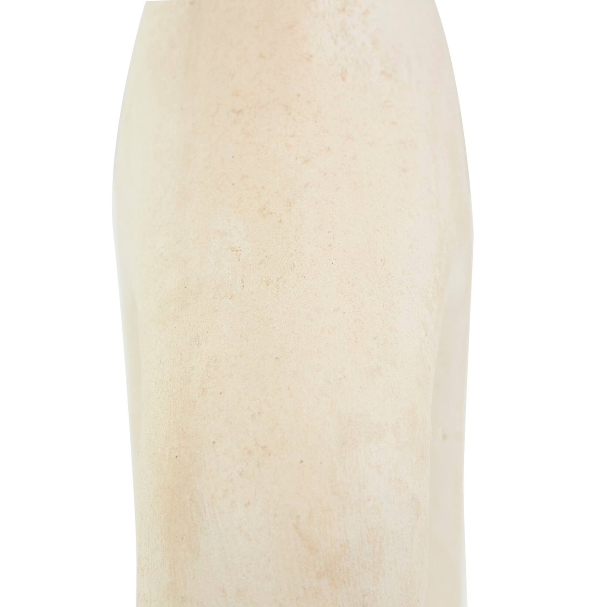 17" Beige Paper Mache Abstract Double Handle Vase